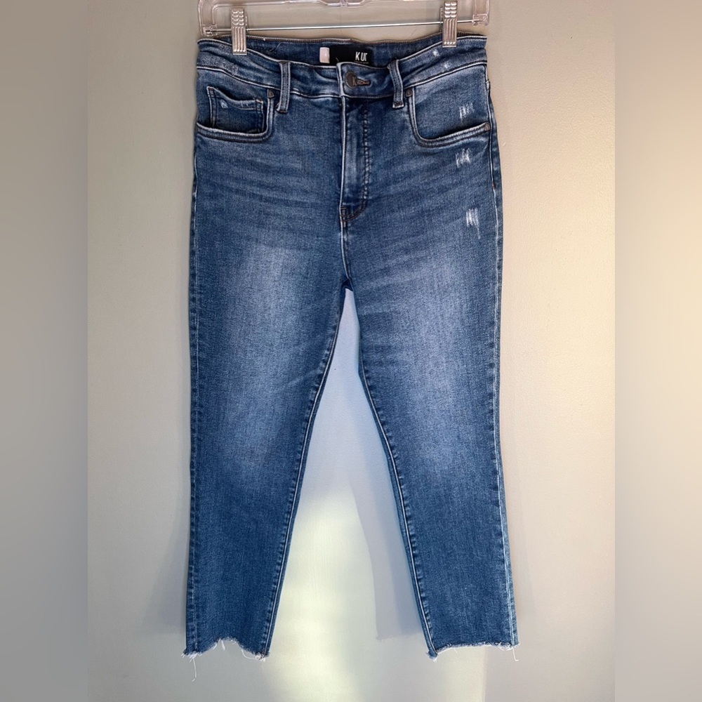 Kut from the Kloth Medium Blue Cropped Skinny Jeans